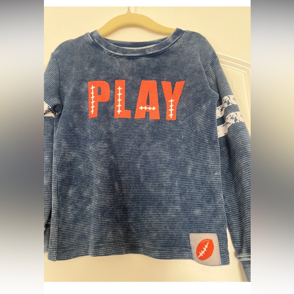 MISH BOYS | (4) toddler Play football waffle long sleeve shirt